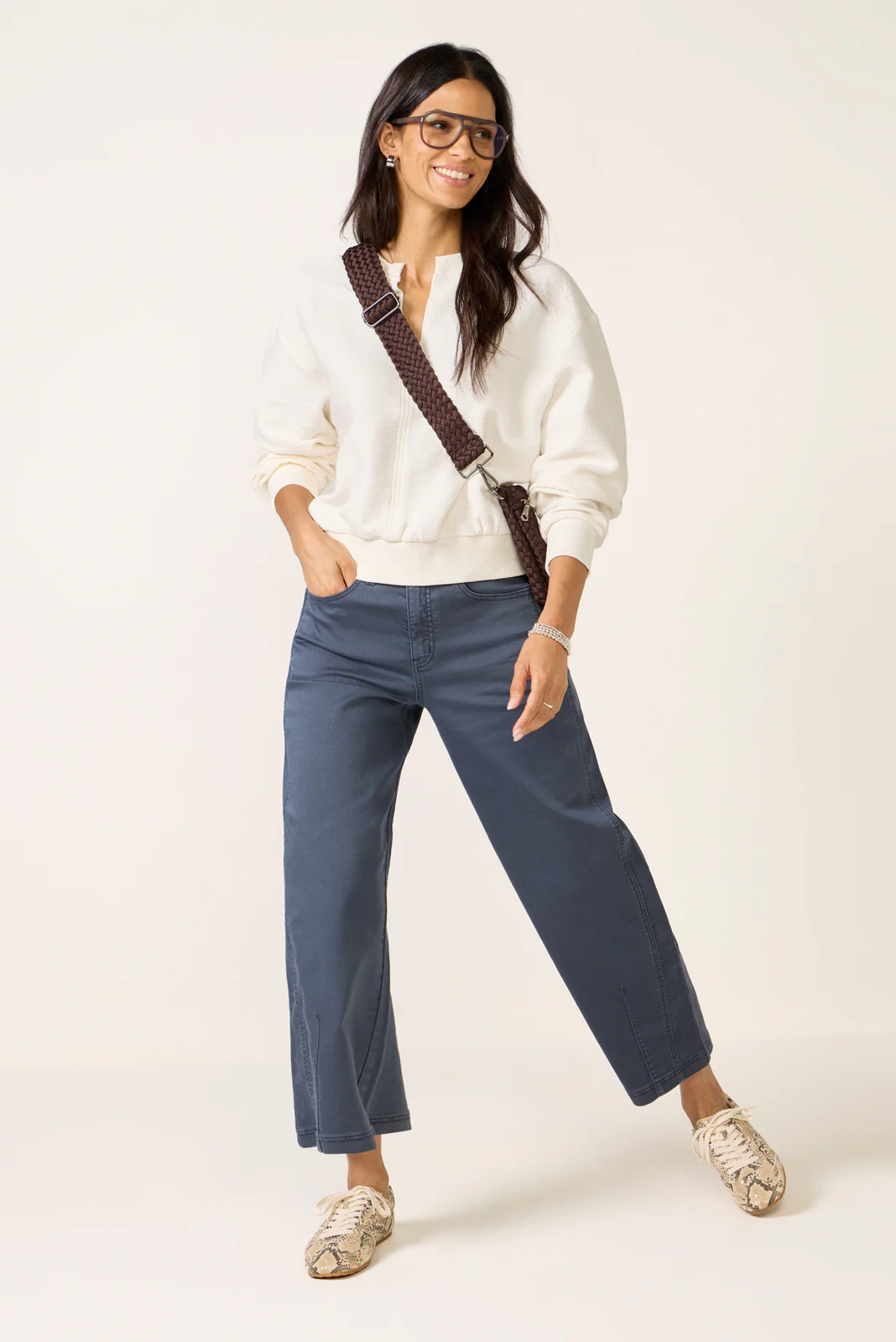 Split Neck Ribbed Top - Image 2