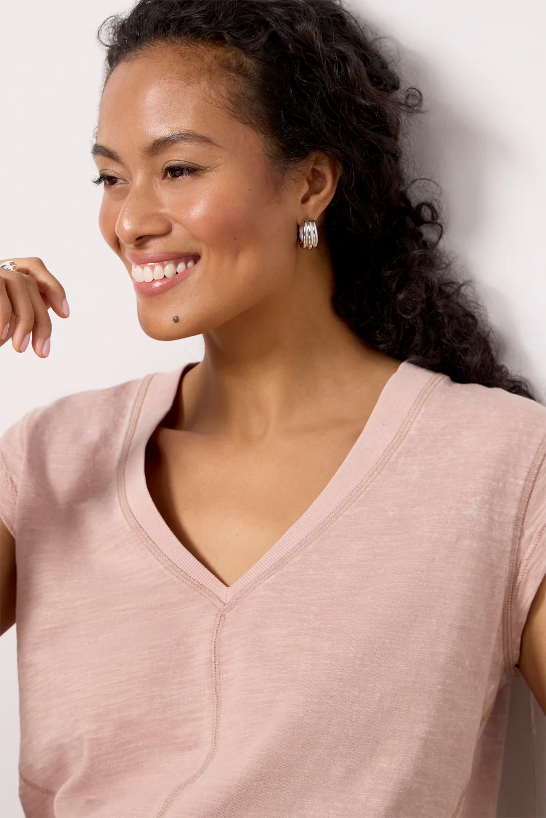 Teddy Washed V Neck Tee - Image 6